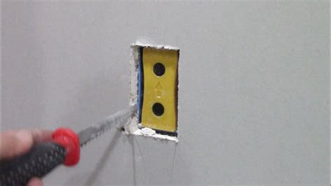 how to cut around electrical boxes with drywall|electrical box for existing drywall.